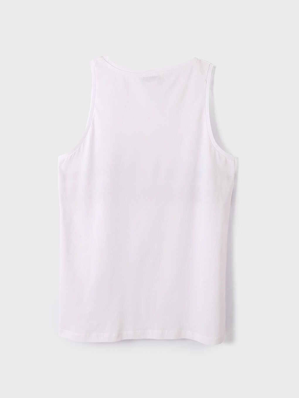 تيشيرت بدون أكمام مطبوع بياقة دائرية جيرسي للرجال-3