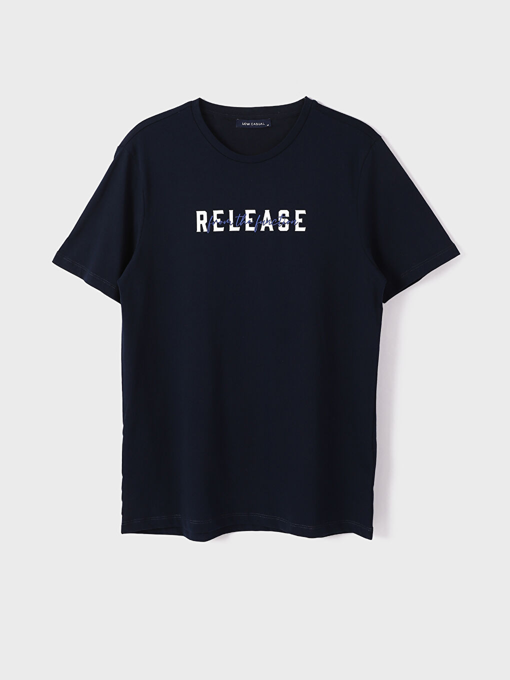 تيشيرت رجالي ياقة دائرية كم قصير مطبوع قطن ممشط