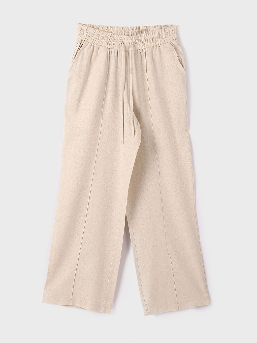 Elastic Waist Wide Leg Women's Trousers
