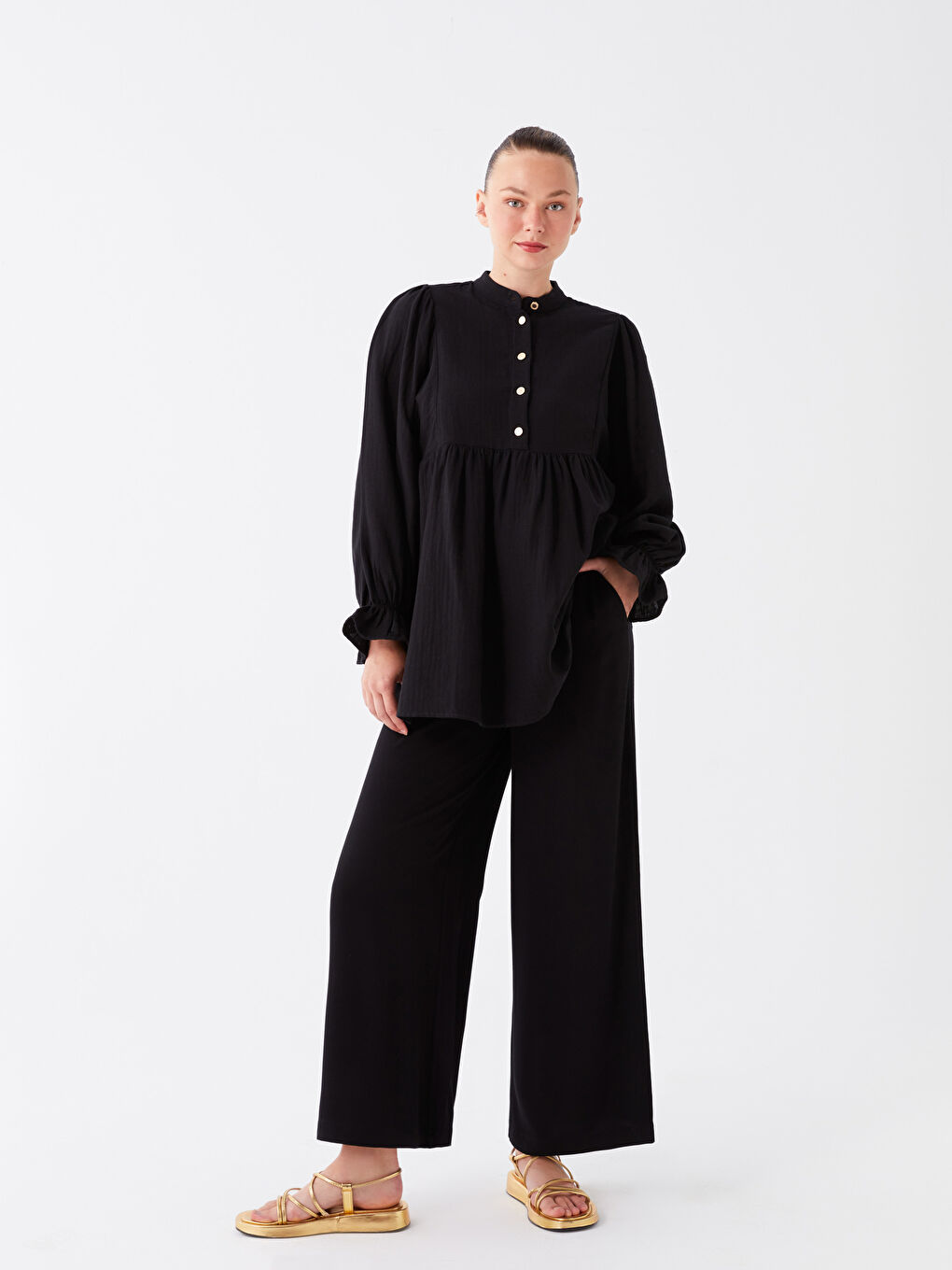 Elasticated Waist Relaxed Fit Women's Trousers