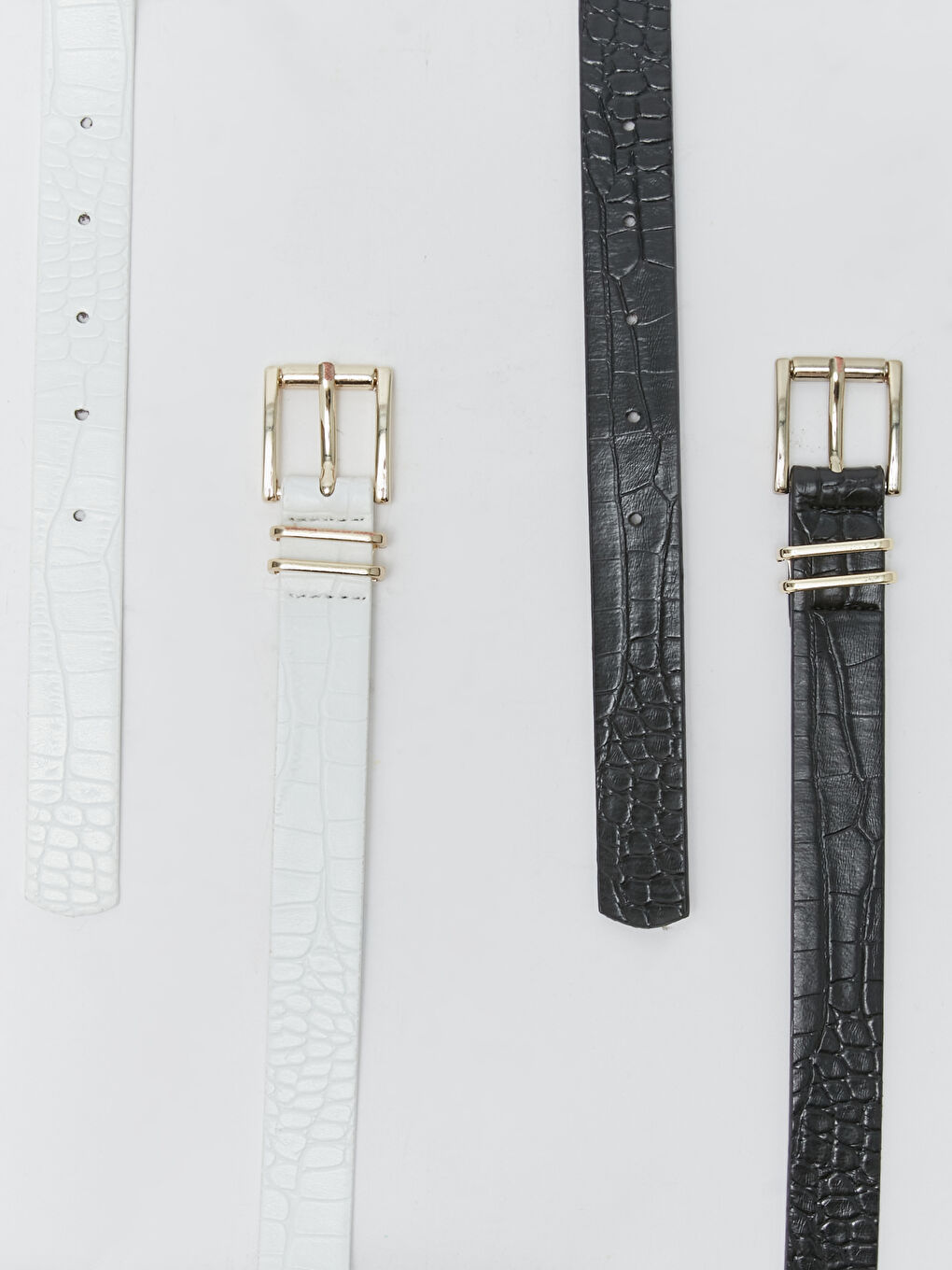 Leather Look Womens Slim Belt 2-Pack-4