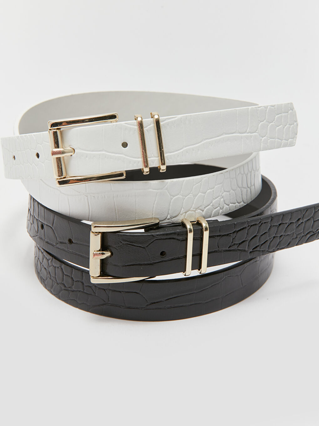 Leather Look Womens Slim Belt 2-Pack-5