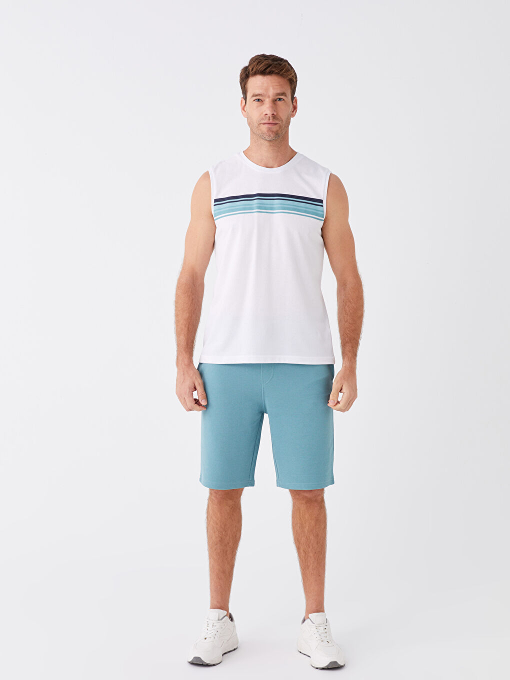 Crew Neck Color Block Men's Sleeveless T-Shirt-2