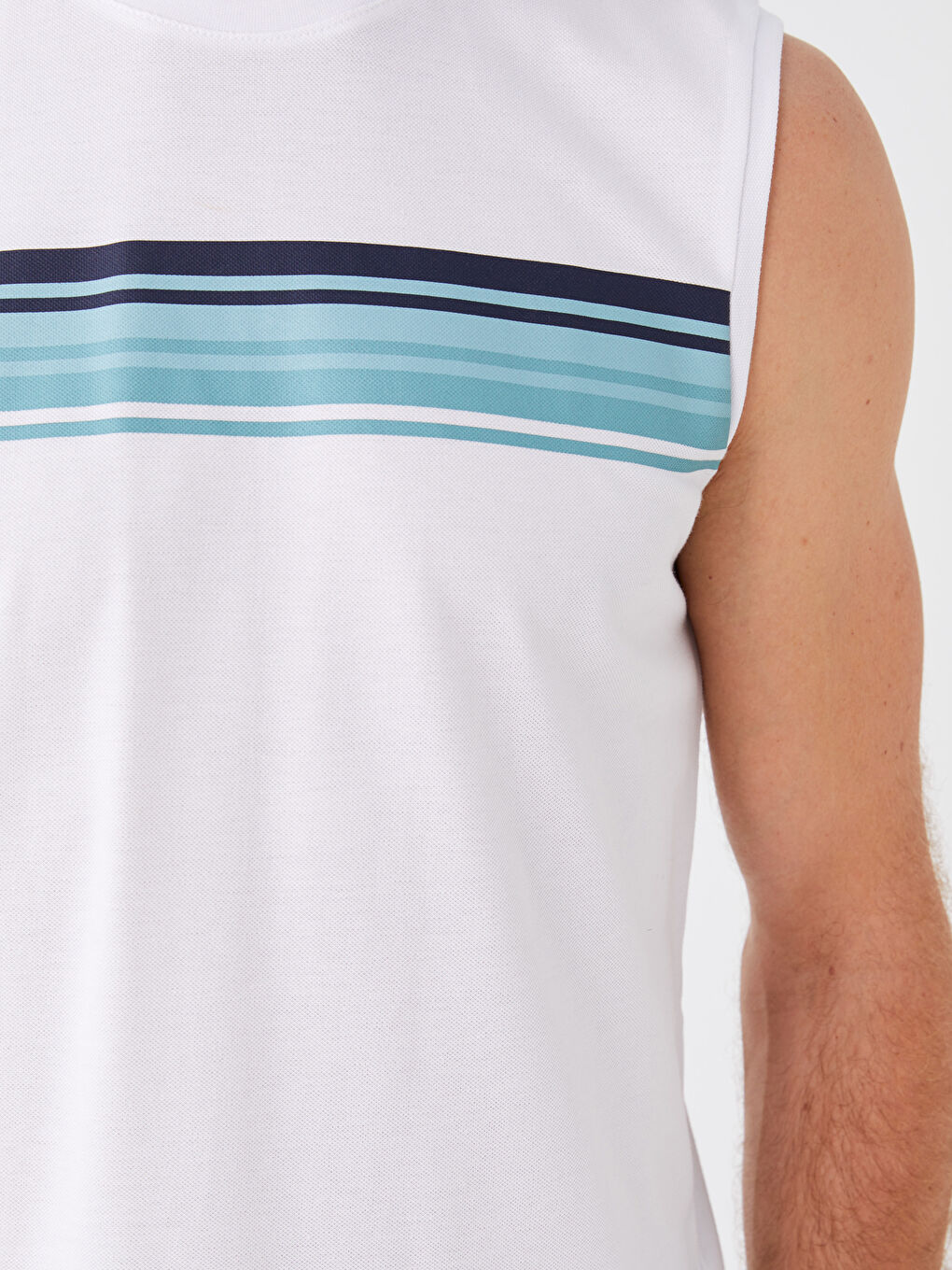 Crew Neck Color Block Men's Sleeveless T-Shirt-3