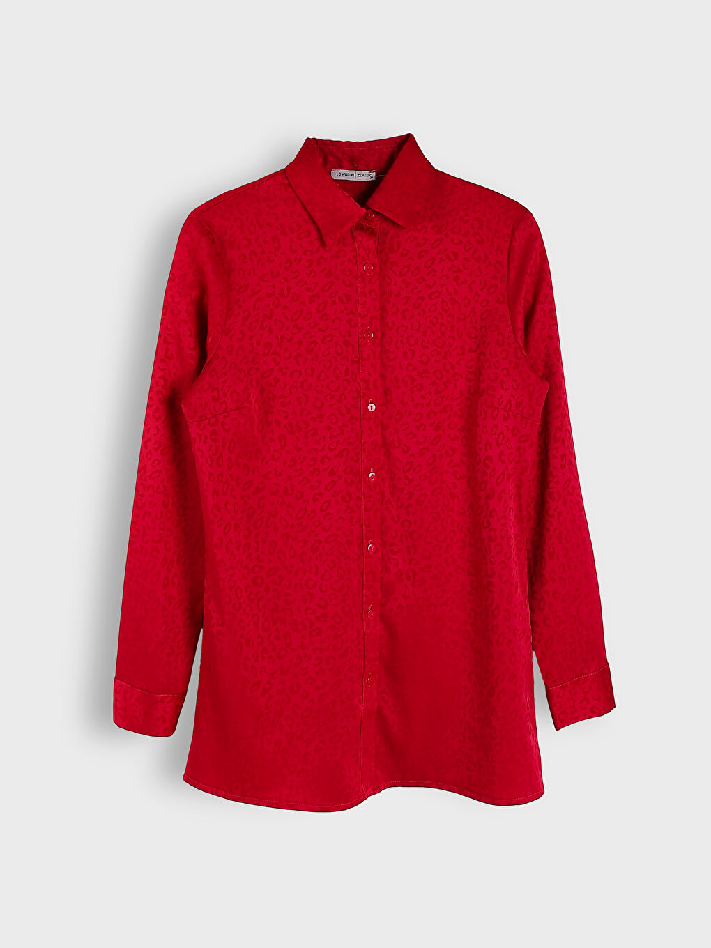 قميص تونيك منقوش كم طويل للسيدات