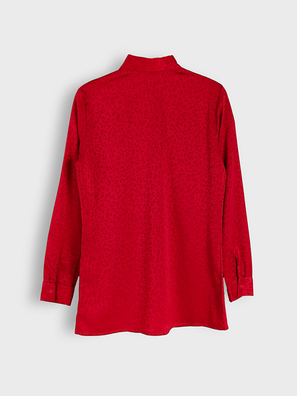 قميص تونيك منقوش كم طويل للسيدات-1