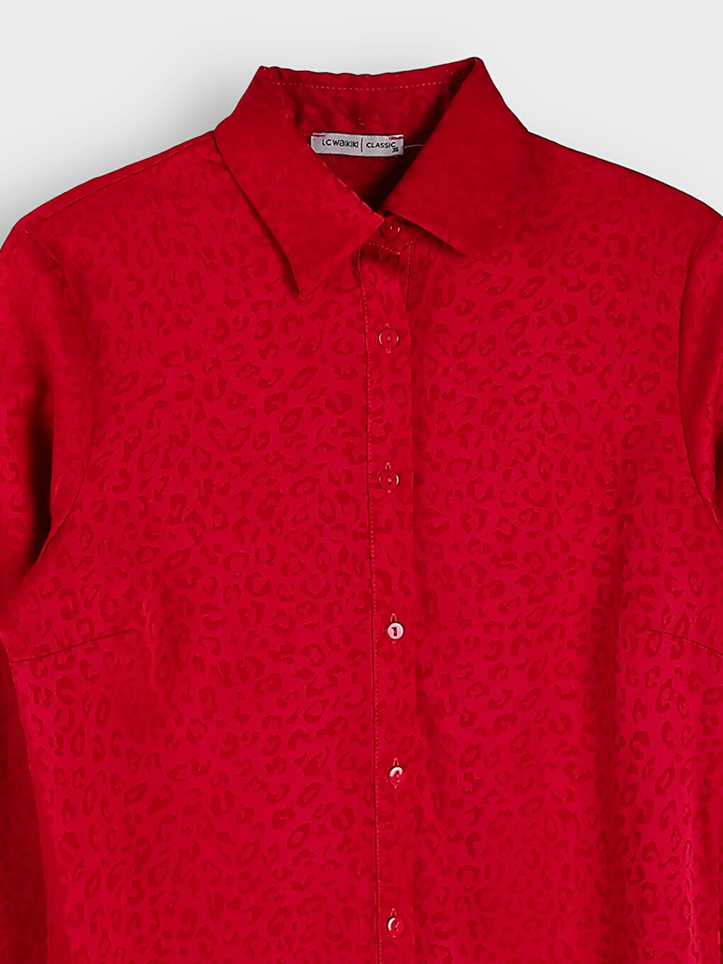 قميص تونيك منقوش كم طويل للسيدات-2