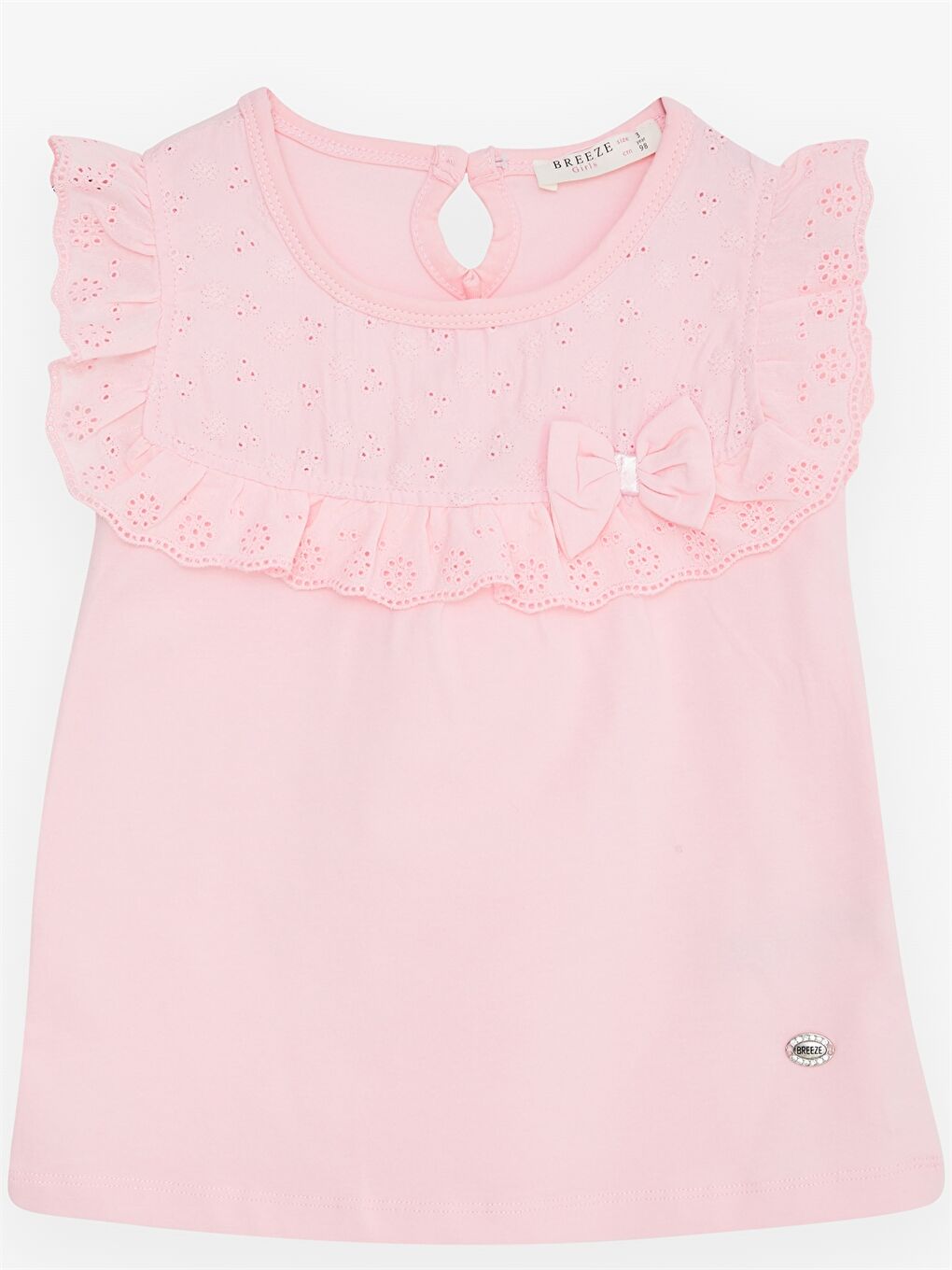 Pembe Bisiklet Yaka Kız Bebek Tişört