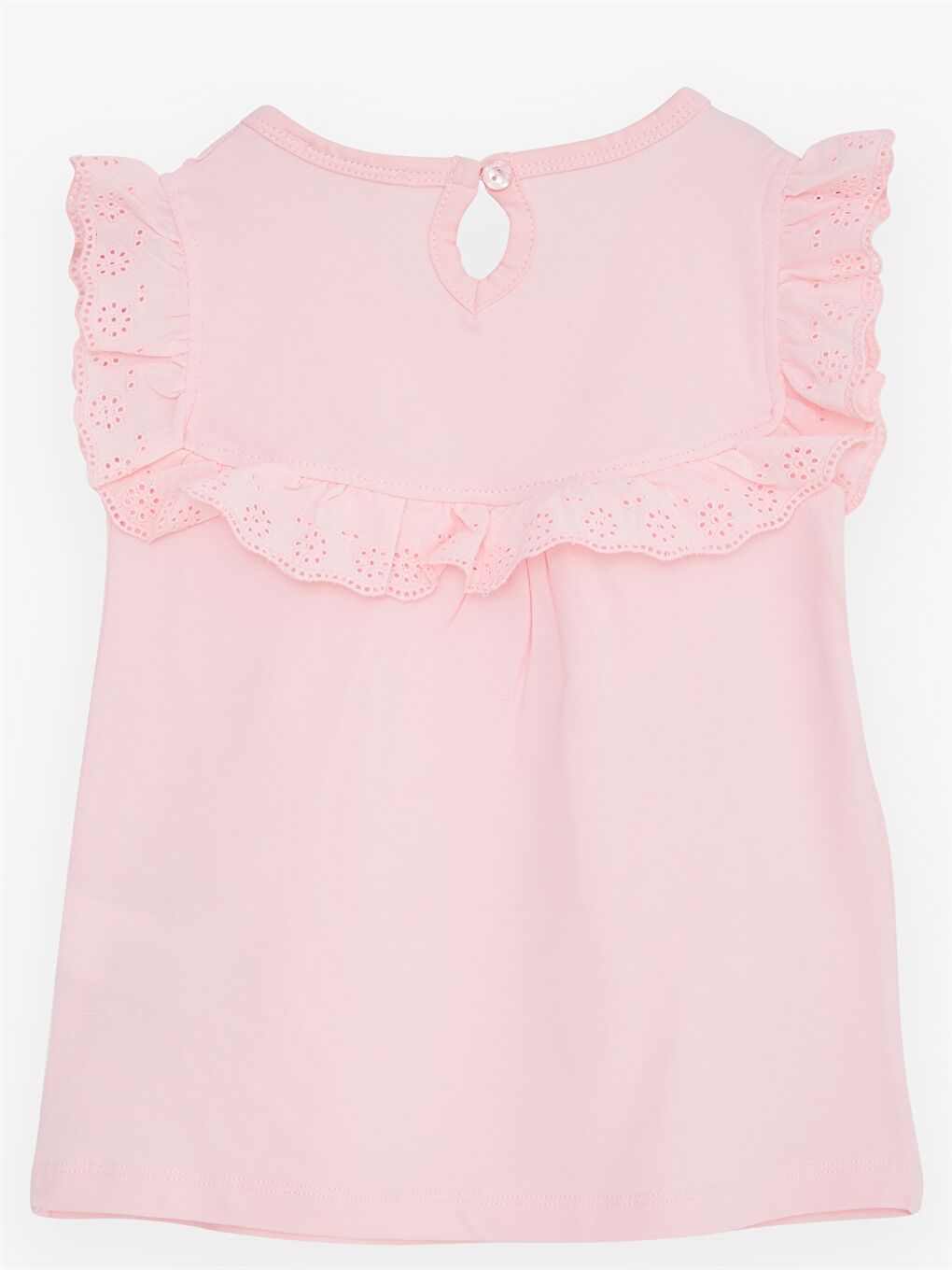 Pembe Bisiklet Yaka Kız Bebek Tişört-1