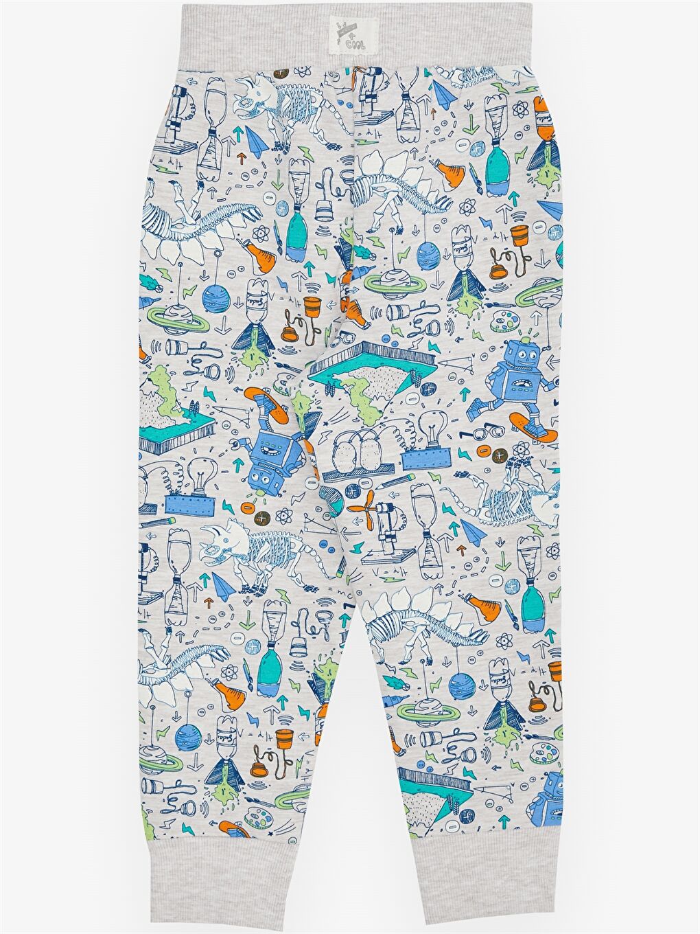 Bej Baskılı Erkek Bebek Eşofman Alt-3