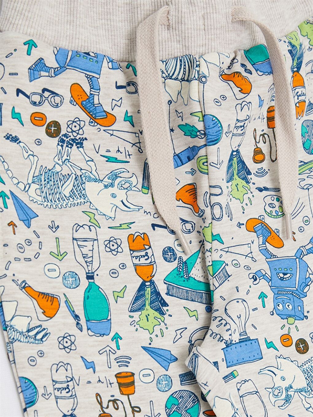 Bej Baskılı Erkek Bebek Eşofman Alt-4