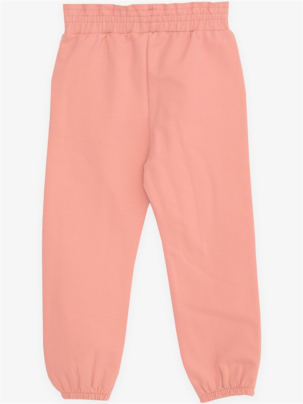 Turuncu Beli Lastikli Basic Kız Bebek Eşofman Alt-1