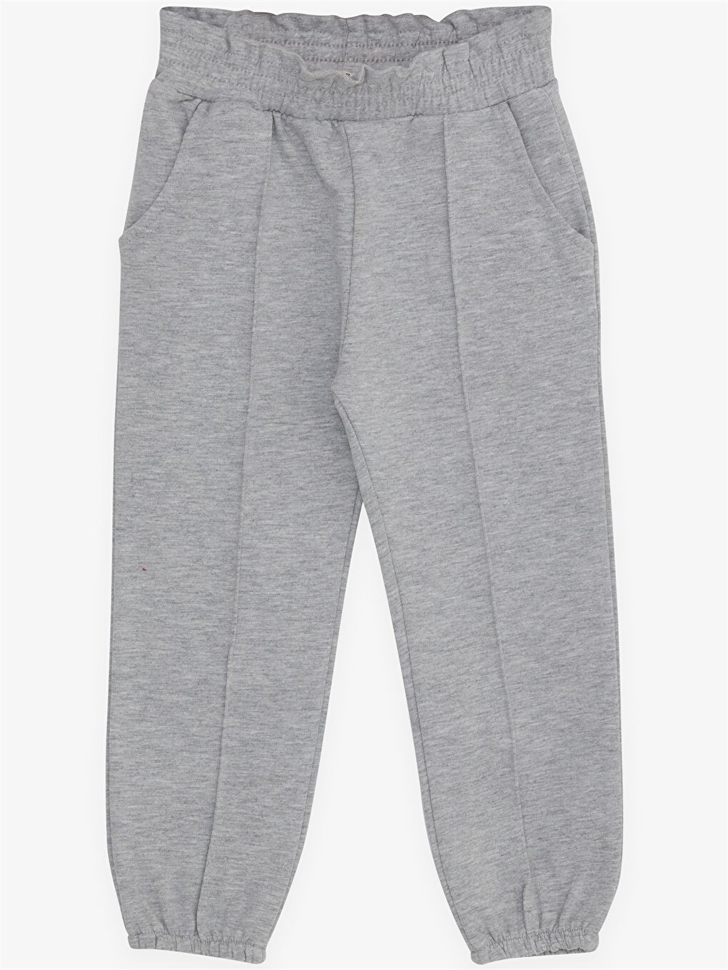 Gri Beli Lastikli Basic Kız Bebek Eşofman Alt