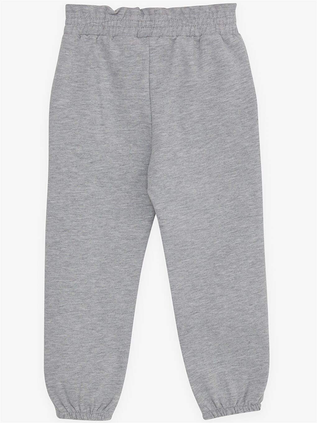 Gri Beli Lastikli Basic Kız Bebek Eşofman Alt-1