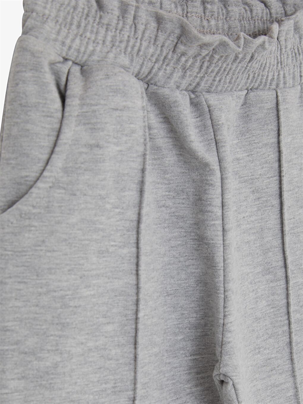 Gri Beli Lastikli Basic Kız Bebek Eşofman Alt-2