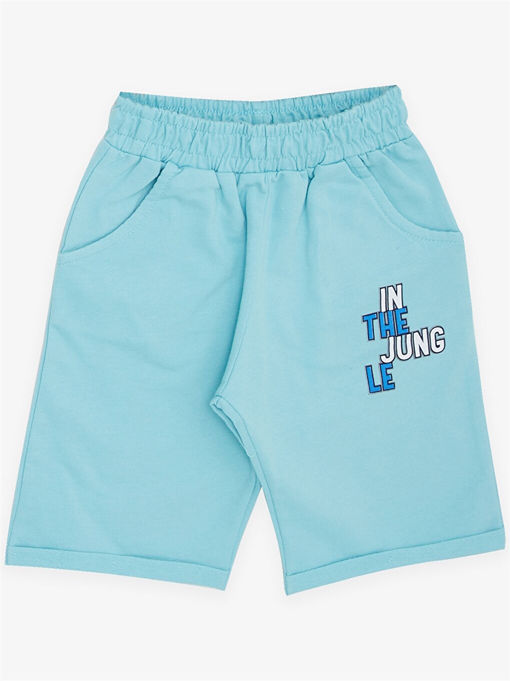 Beyaz Baskılı Erkek Bebek Tişört ve Şort-3