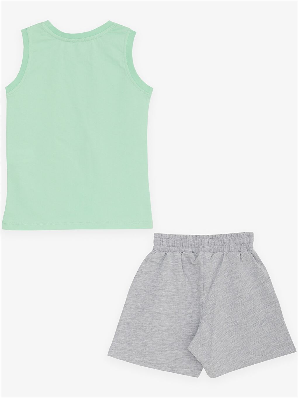 Turkuaz Bisiklet Yaka Baskılı Erkek Bebek Atlet ve Şort 2'li Takım-1