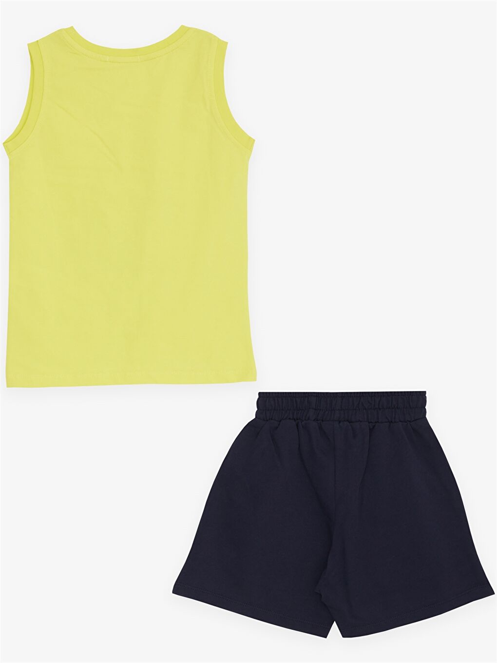 Sarı Bisiklet Yaka Baskılı Erkek Bebek Atlet ve Şort 2'li Takım-1