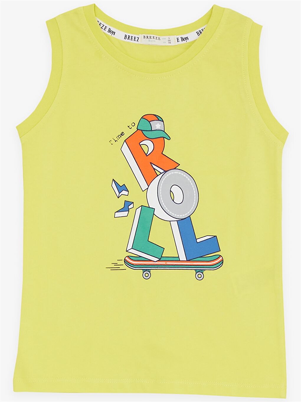 Sarı Bisiklet Yaka Baskılı Erkek Bebek Atlet ve Şort 2'li Takım-2