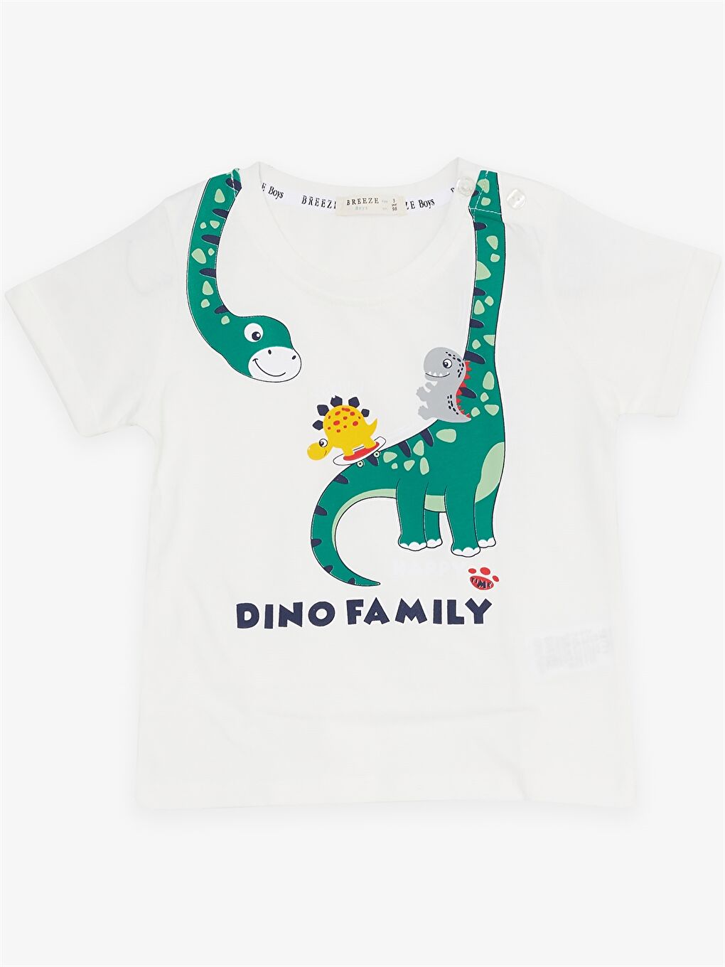 Beyaz Baskılı Erkek Bebek Tişört ve Şort-2