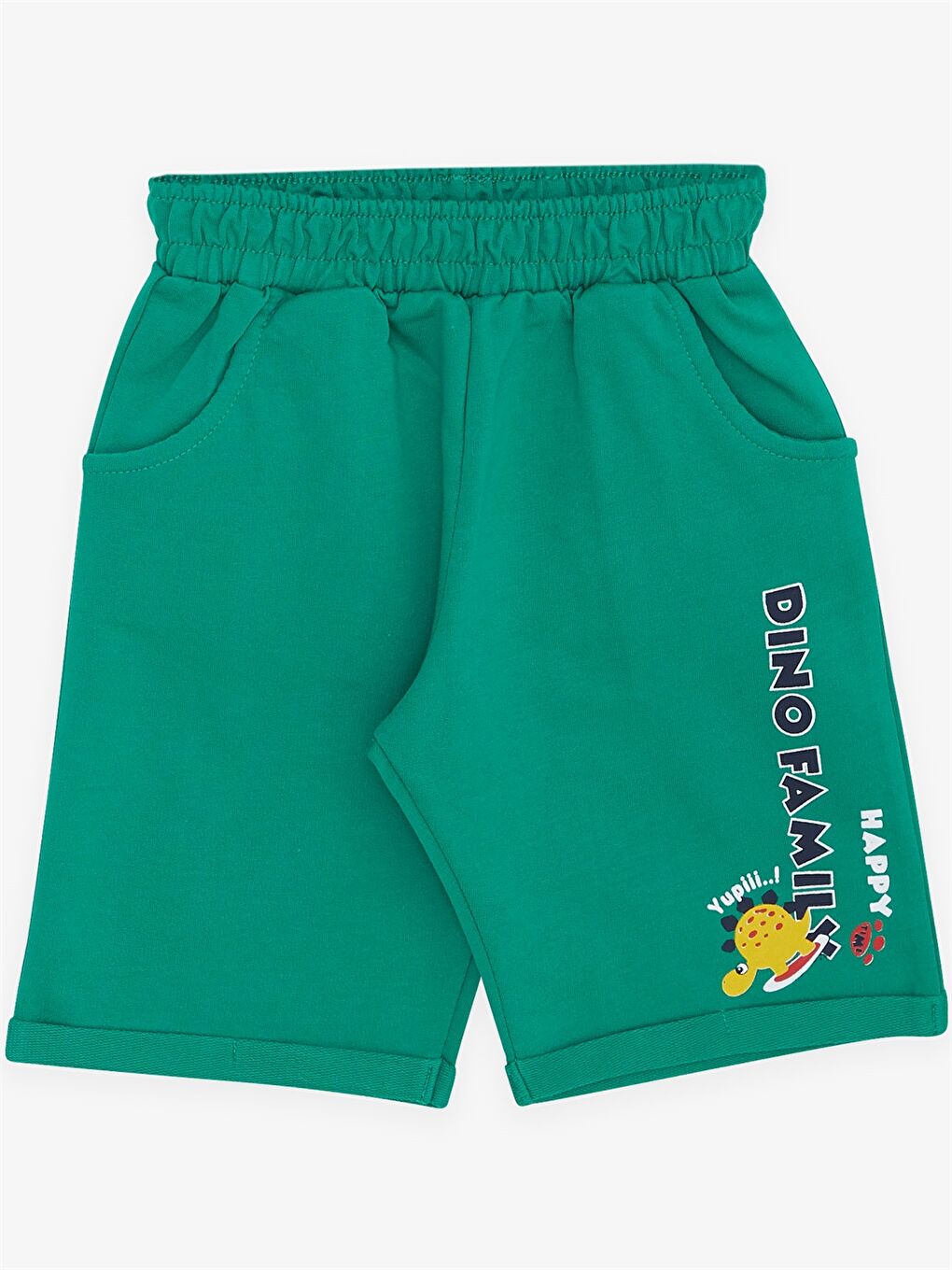 Beyaz Baskılı Erkek Bebek Tişört ve Şort-3