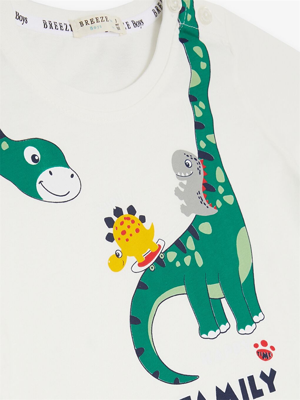 Beyaz Baskılı Erkek Bebek Tişört ve Şort-4