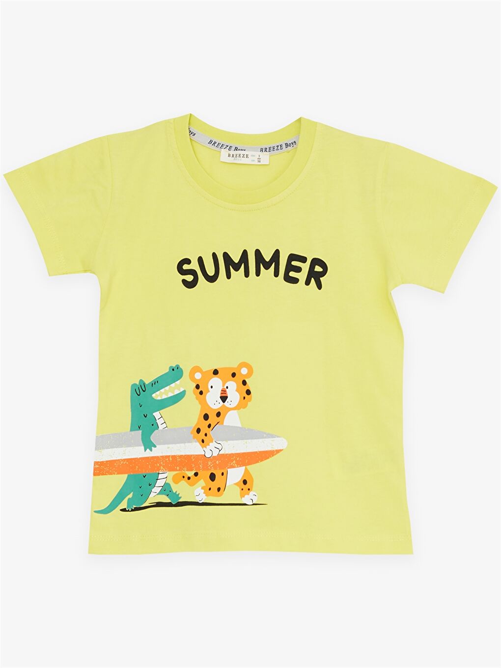 Sarı Bisiklet Yaka Baskılı Erkek Bebek Tişört ve Şort 2'li Takım-2