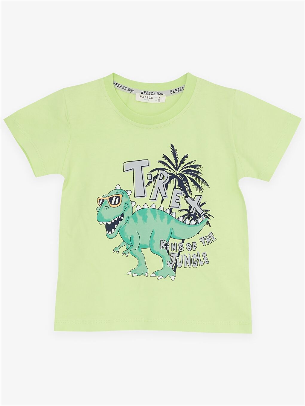 Yeşil Bisiklet Yaka Baskılı Erkek Bebek Tişört ve Şort 2'li Takım-2