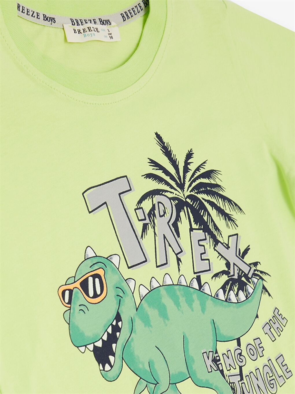 Yeşil Bisiklet Yaka Baskılı Erkek Bebek Tişört ve Şort 2'li Takım-3