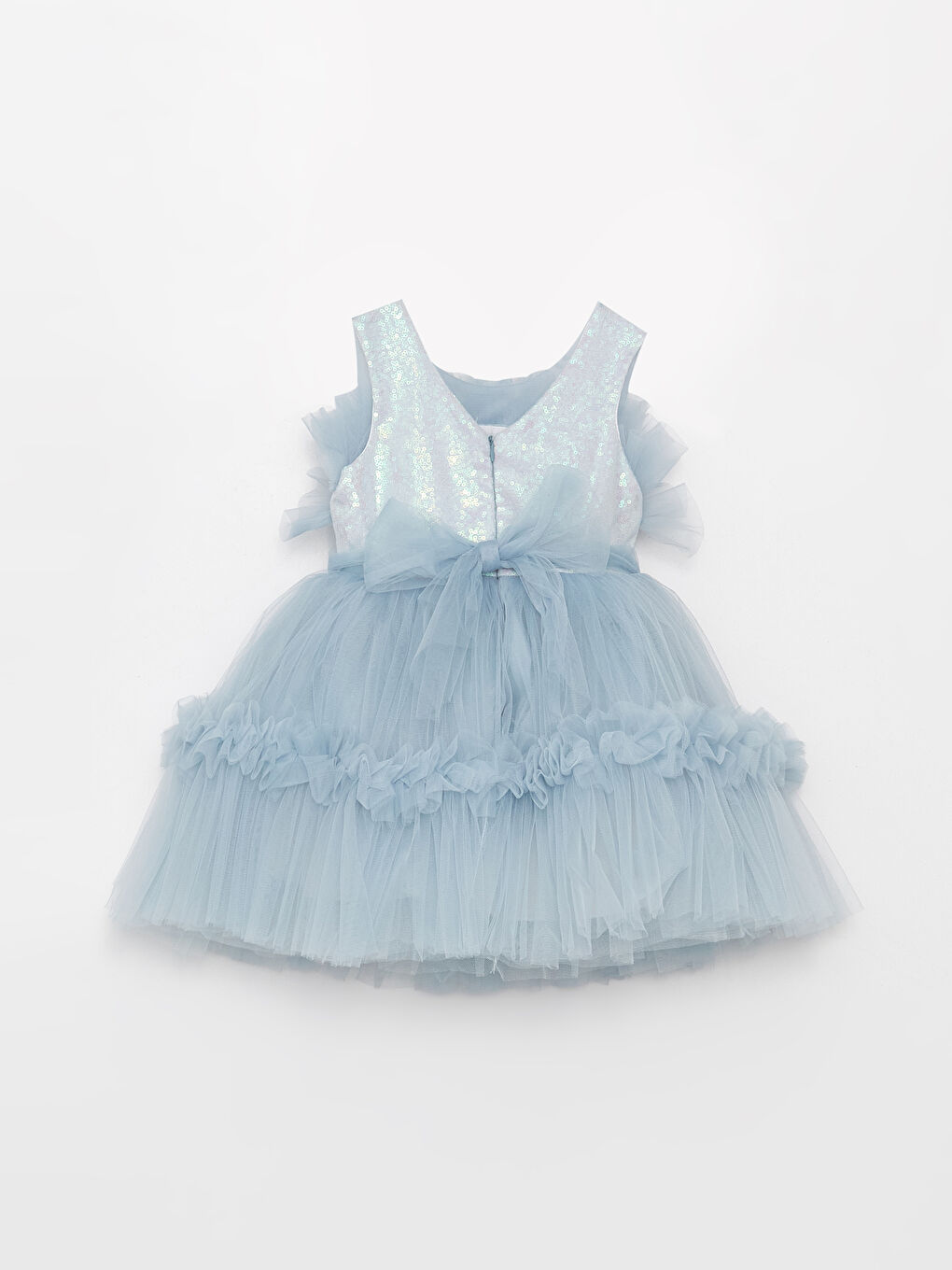 Mavi Bisiklet Yaka Kız Bebek Tütü Elbise-1