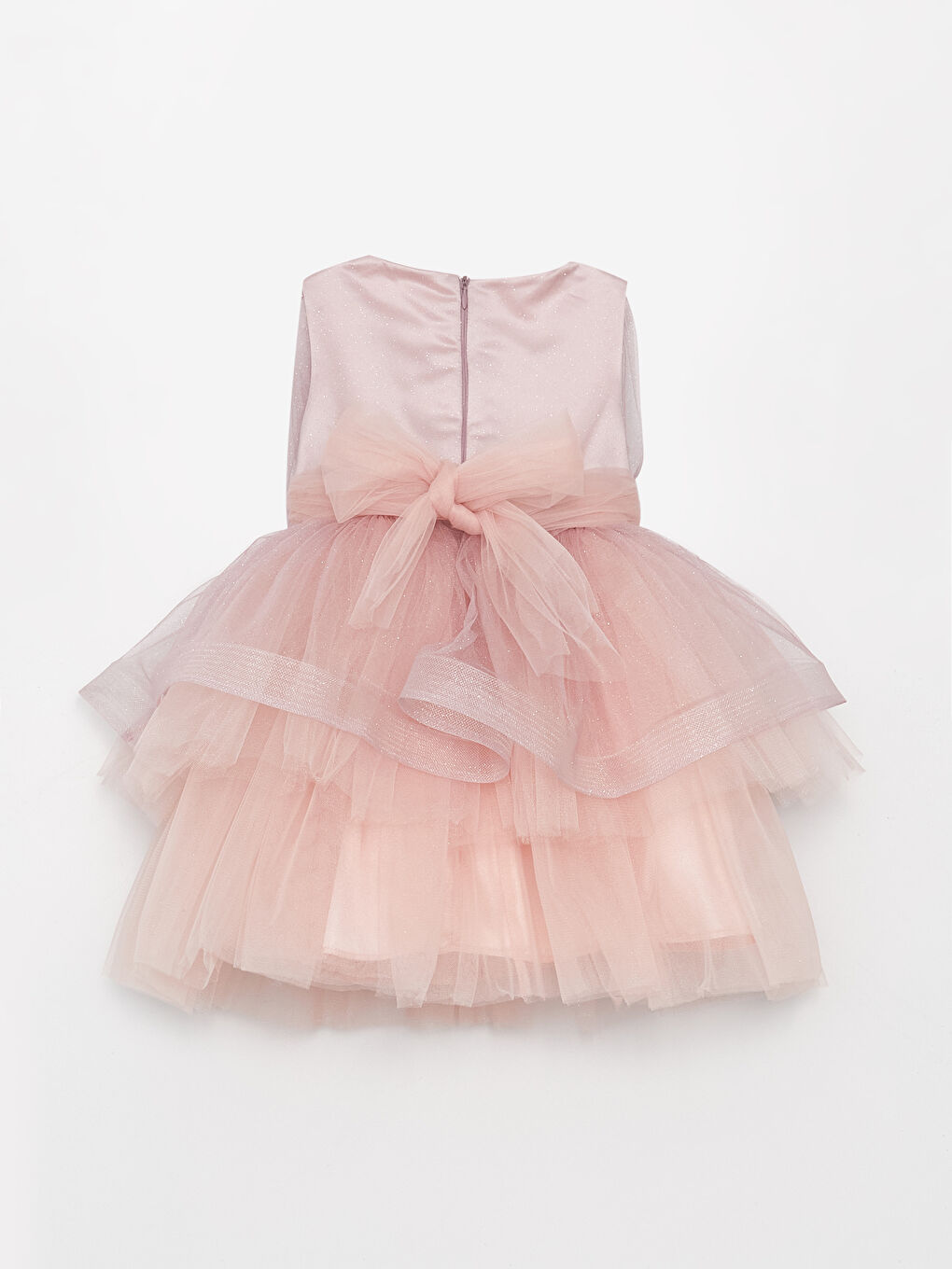 Pembe Bisiklet Yaka Kız Bebek Tütü Elbise-1