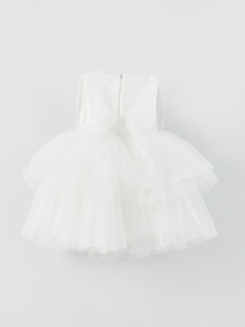 Ekru Bisiklet Yaka Kız Bebek Tütü Elbise-1