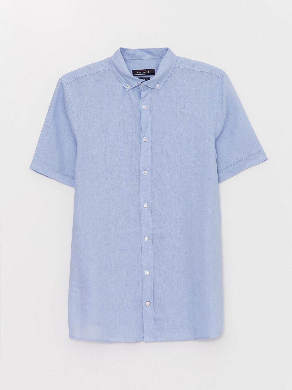 Mavi Regular Fit Kısa Kollu %100 Keten Erkek Gömlek-5