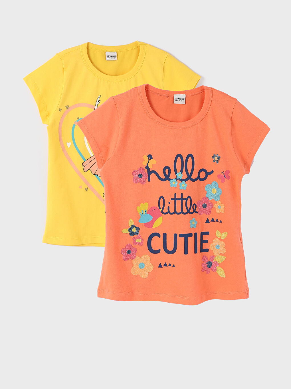 Crew Neck Baby Girls T-Shirt 2 Pack