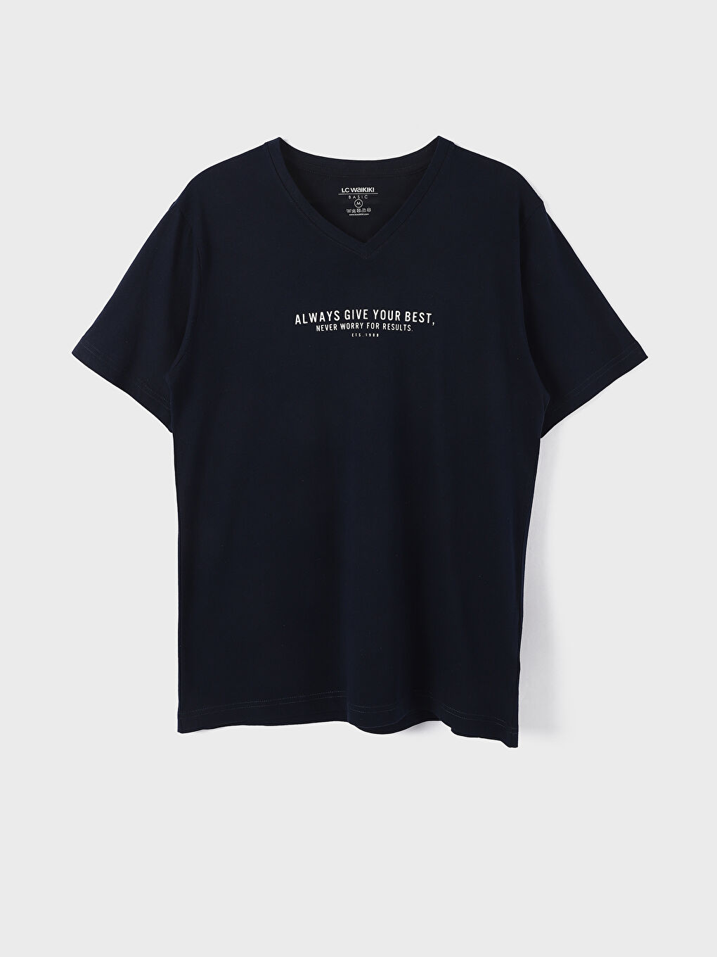 V-Neck Short Sleeve Printed Men's T-Shirt