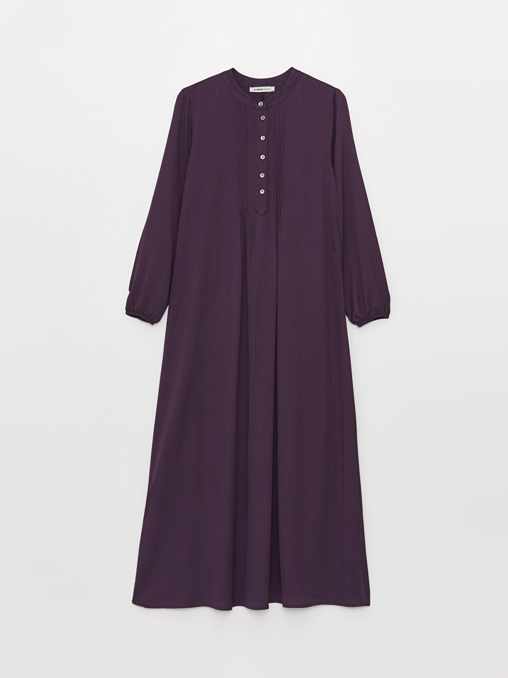 Mor Bisiklet Yaka Düz Uzun Kollu Kadın Elbise-5