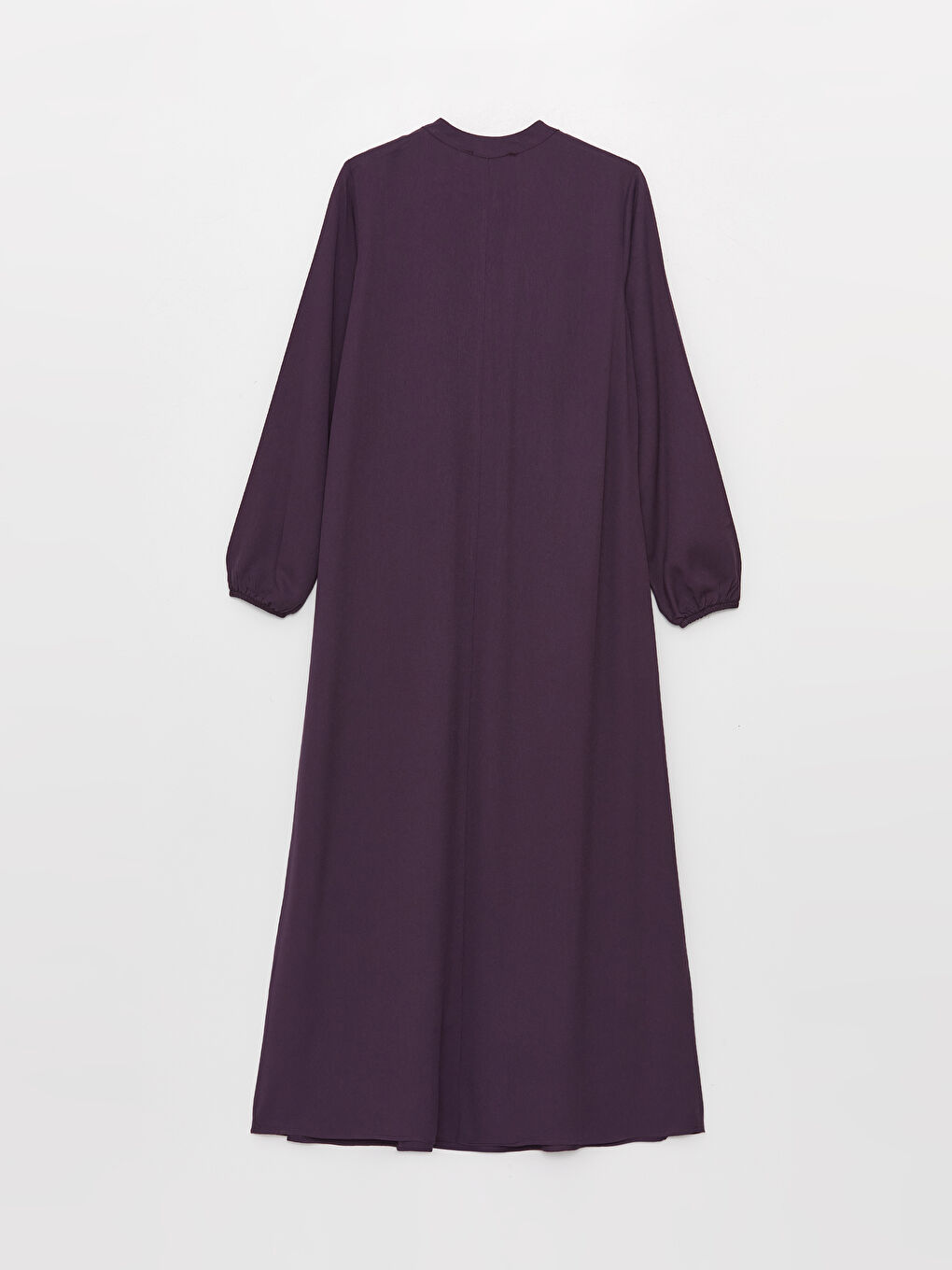 Mor Bisiklet Yaka Düz Uzun Kollu Kadın Elbise-6