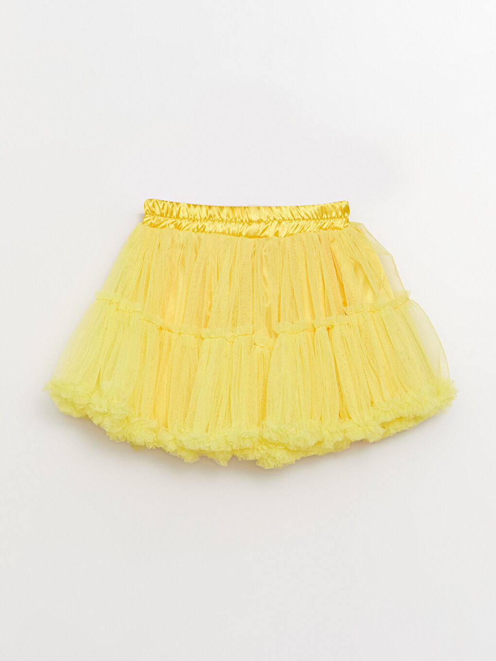 Sarı Beli Lastikli Kız Çocuk Tütü Etek-4
