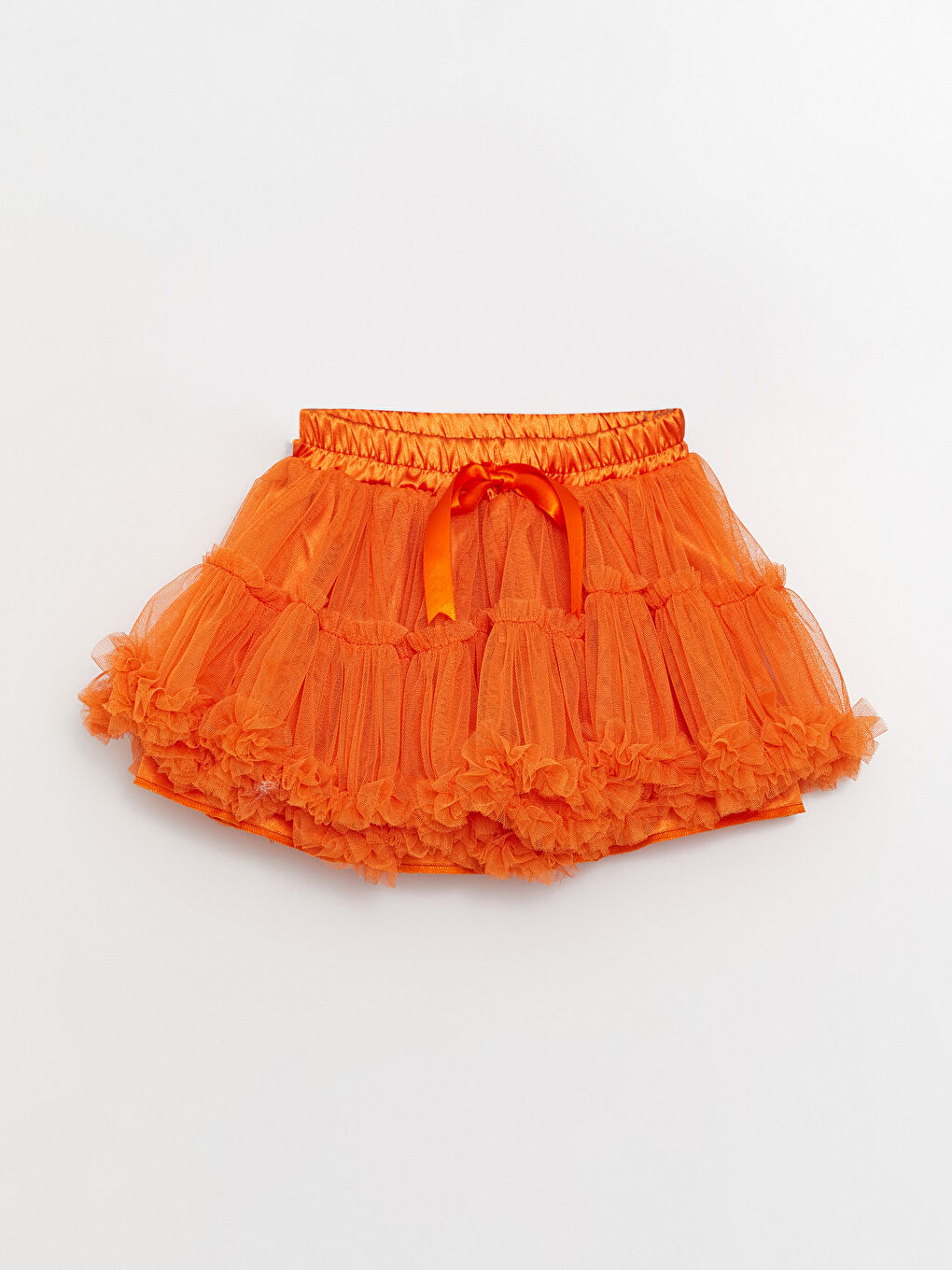 Turuncu Beli Lastikli Kız Çocuk Tütü Etek-2