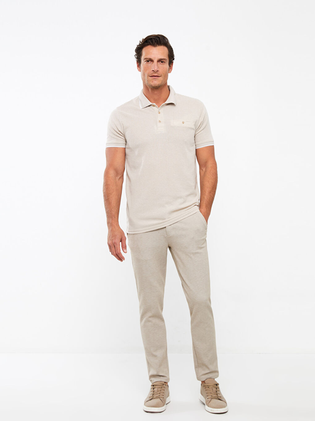 Футболка мужская с коротким рукавом и воротником поло-2