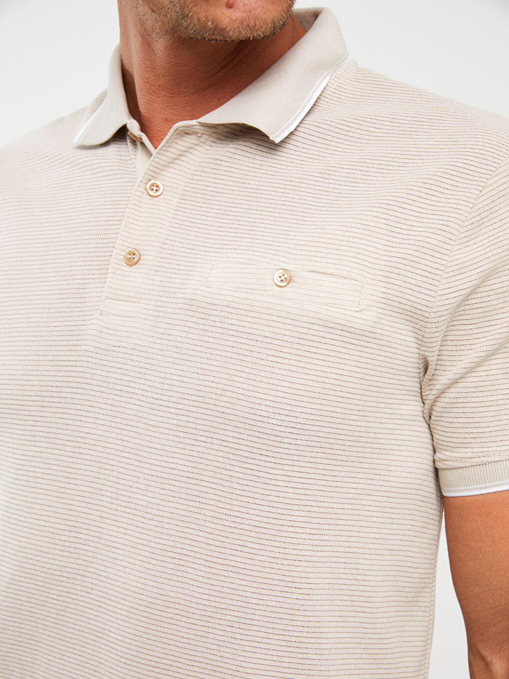 Футболка мужская с коротким рукавом и воротником поло-3