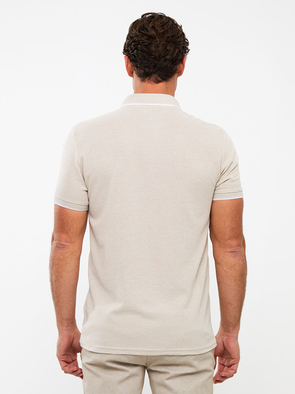 Футболка мужская с коротким рукавом и воротником поло-4