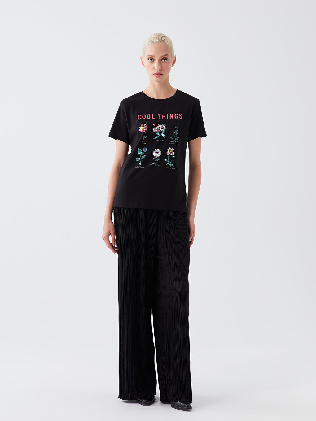 Crew Neck Printed Short Sleeve Women's T-Shirt -S3KN11Z8-CVL