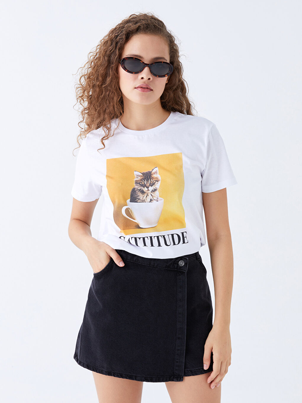 Crew Neck Printed Short Sleeve Women's T-Shirt