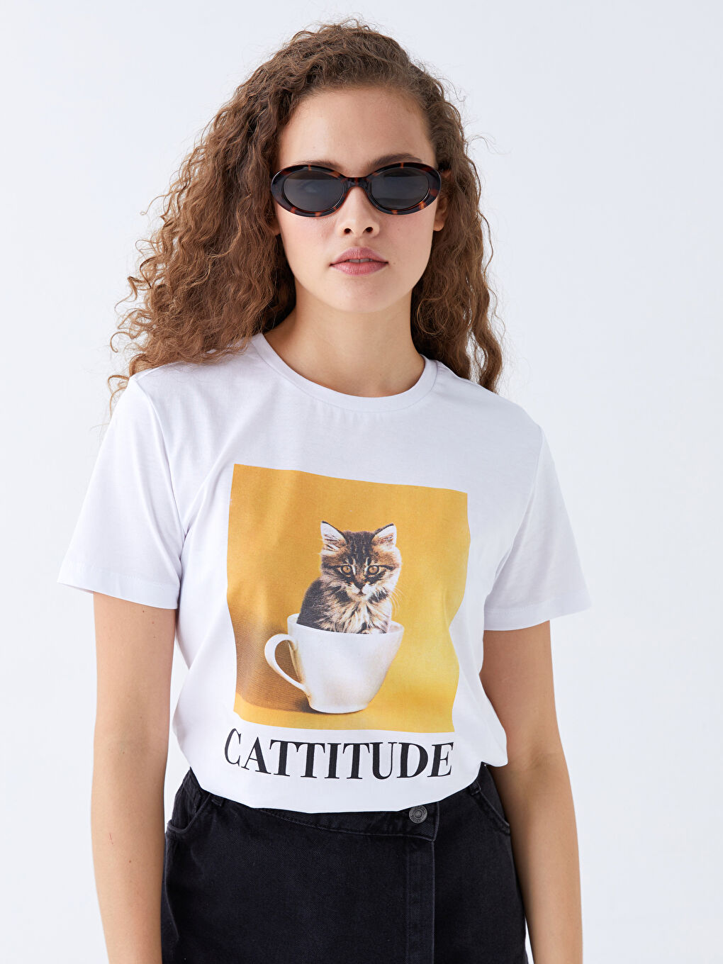 Crew Neck Printed Short Sleeve Women's T-Shirt-1