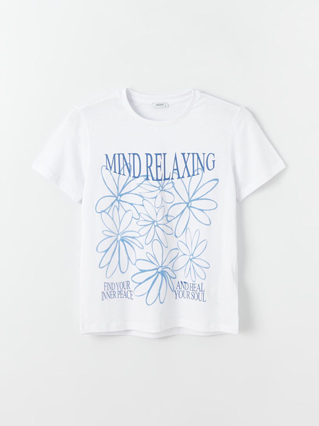 تيشيرت نسائي بأكمام قصيرة وياقة دائرية مطبوع-5