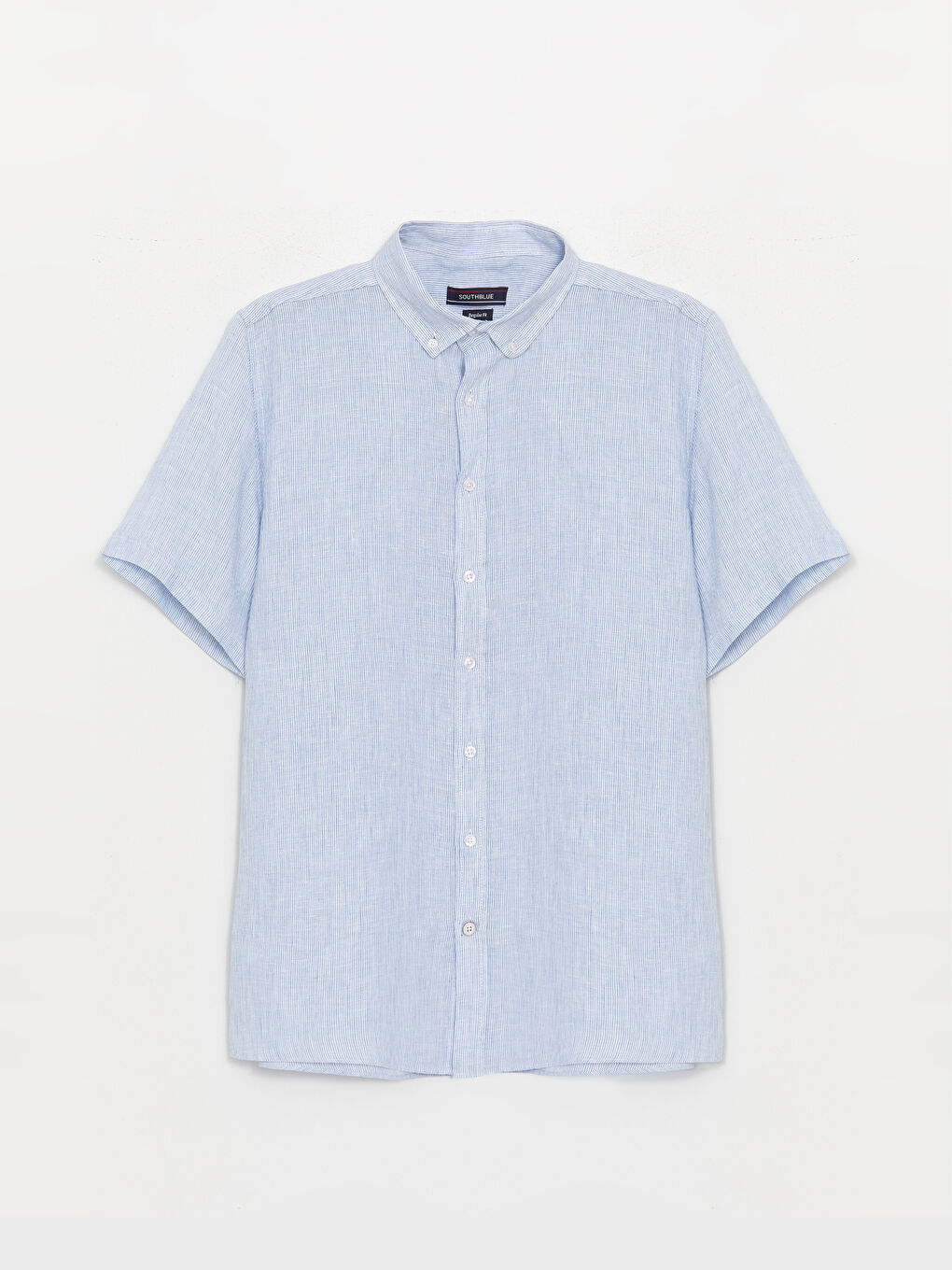 Mavi Regular Fit Kısa Kollu %100 Keten Erkek Gömlek-6