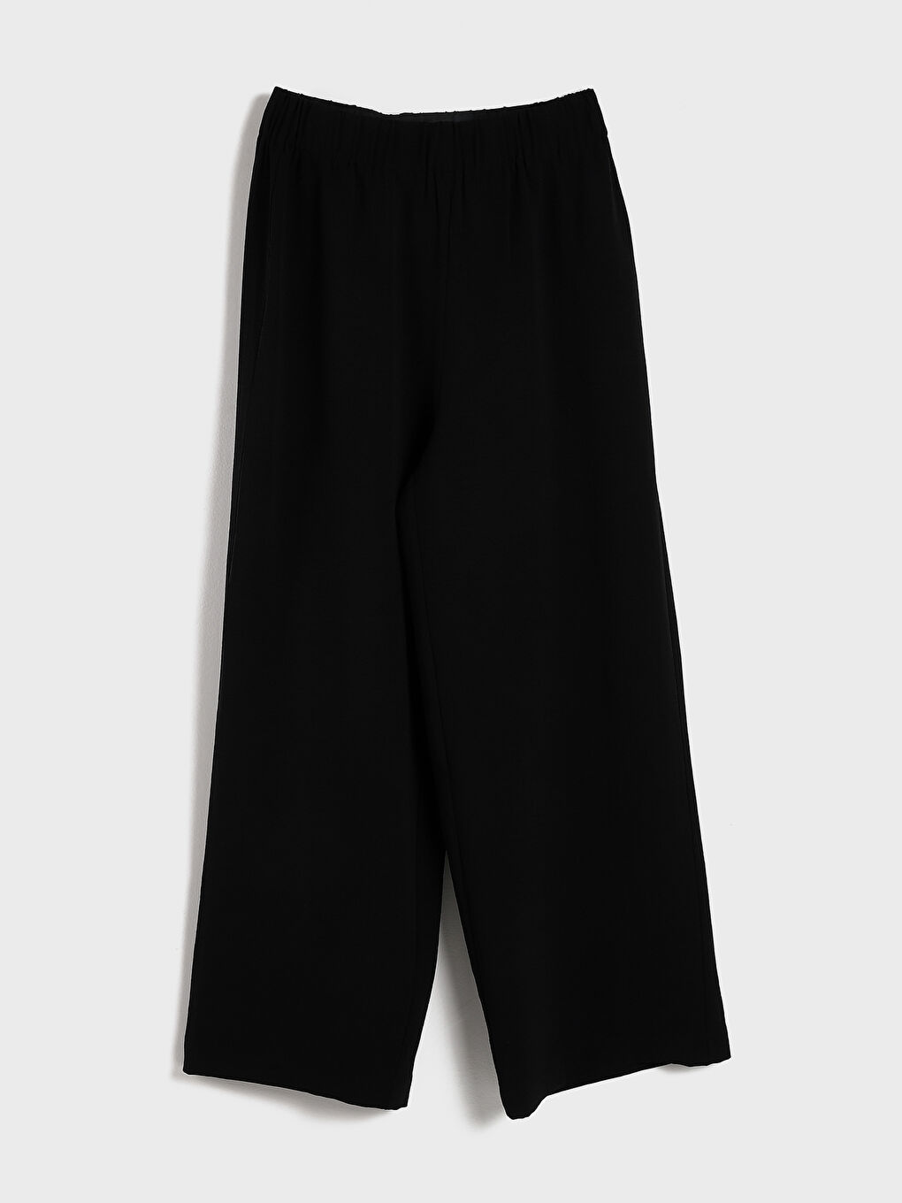 Elasticated Waist Plain Wide Leg Women's Trousers