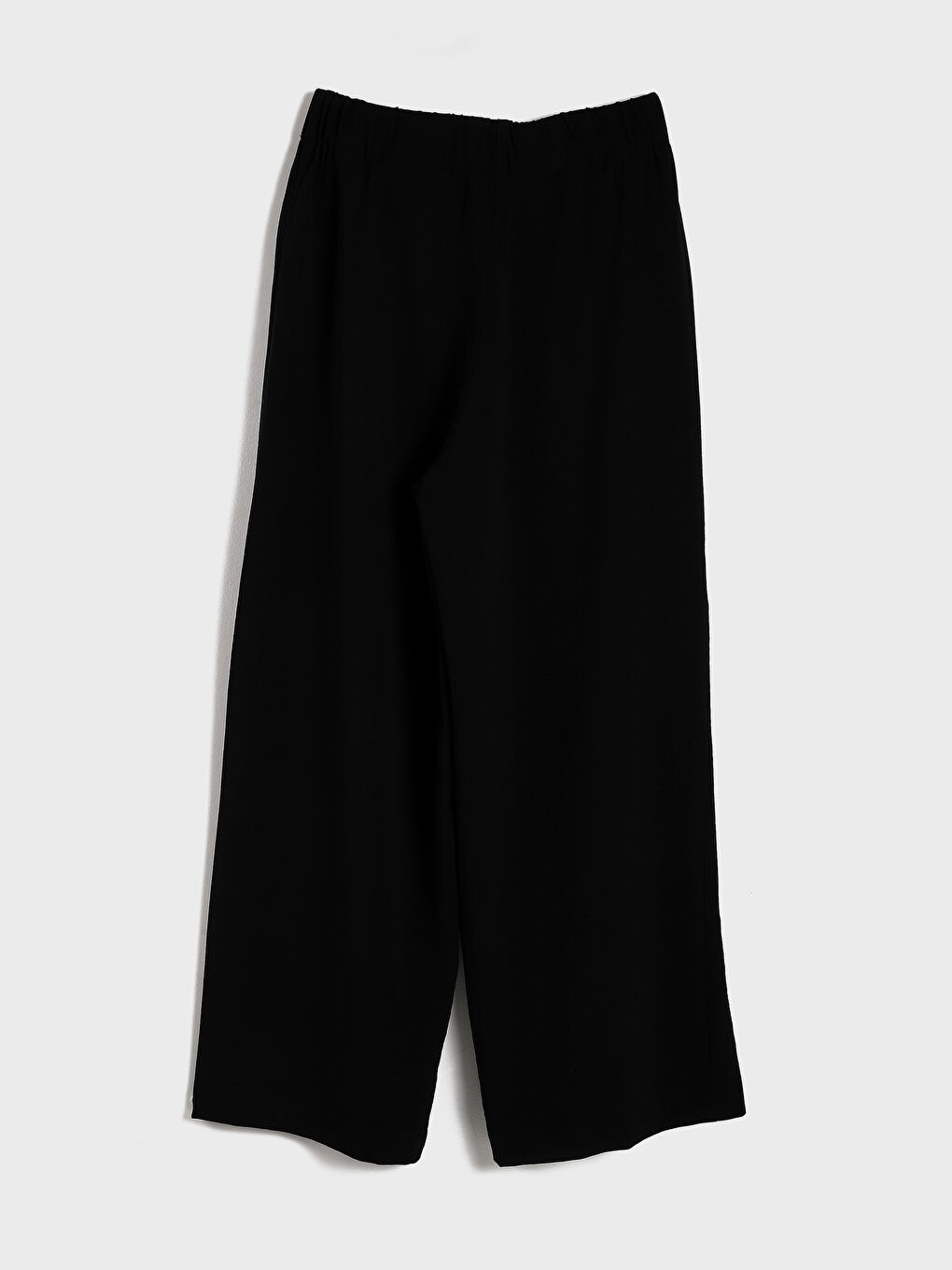 Elasticated Waist Plain Wide Leg Women's Trousers-1