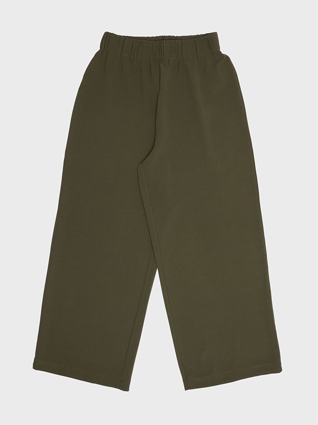 بنطلون واسع الساق سادة بخصر مرن للسيدات